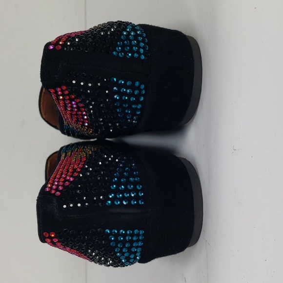 L'AMOUR DES PIEDS CORREZE STONE EMBELLISHMENT BLK SUEDE WEDGES SHOES 10 M MINT - Picture 6 of 14